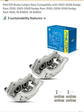 PHILTOP Silver Brake Caliper Pair